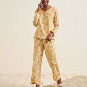 NEW Garnet Hill Asian Wrap Organic Cotton Pajamas